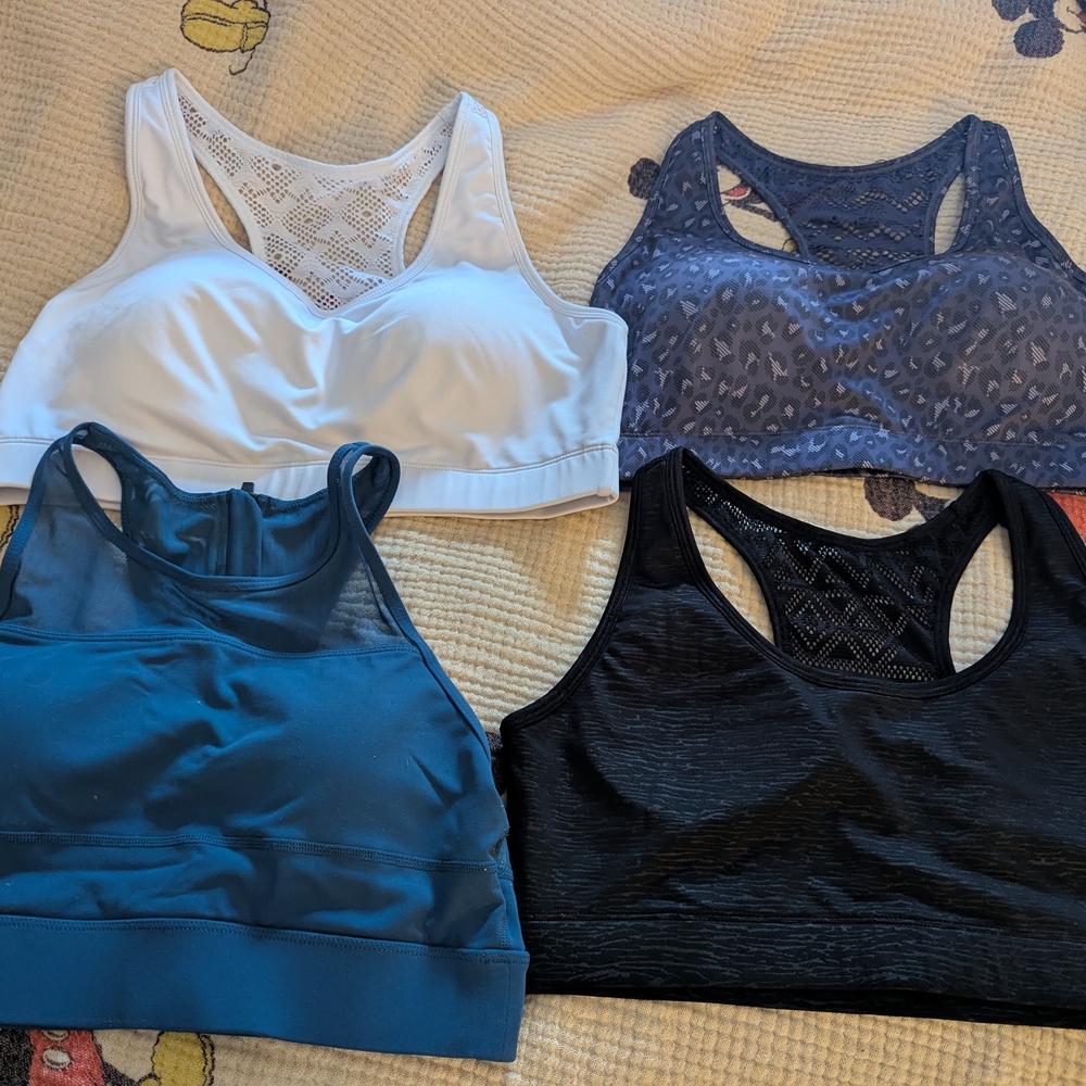 ZYIA Women's Intimates Bra Set - White, Blue, Black, Gray Size XL